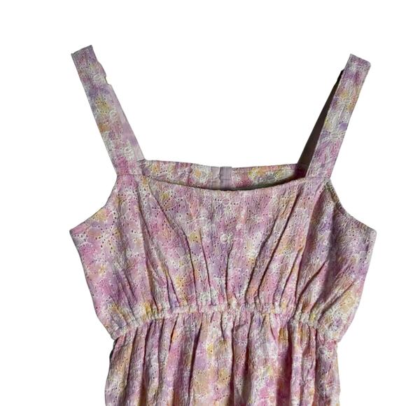 Sundress Marta Eyelet Tie Dye Square Neck A-Line Button Front Mini Dress Size M - Picture 9 of 11